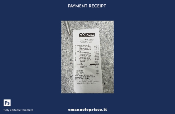 modello di controllo di pagamento all'ingrosso Costco in stile verificato
